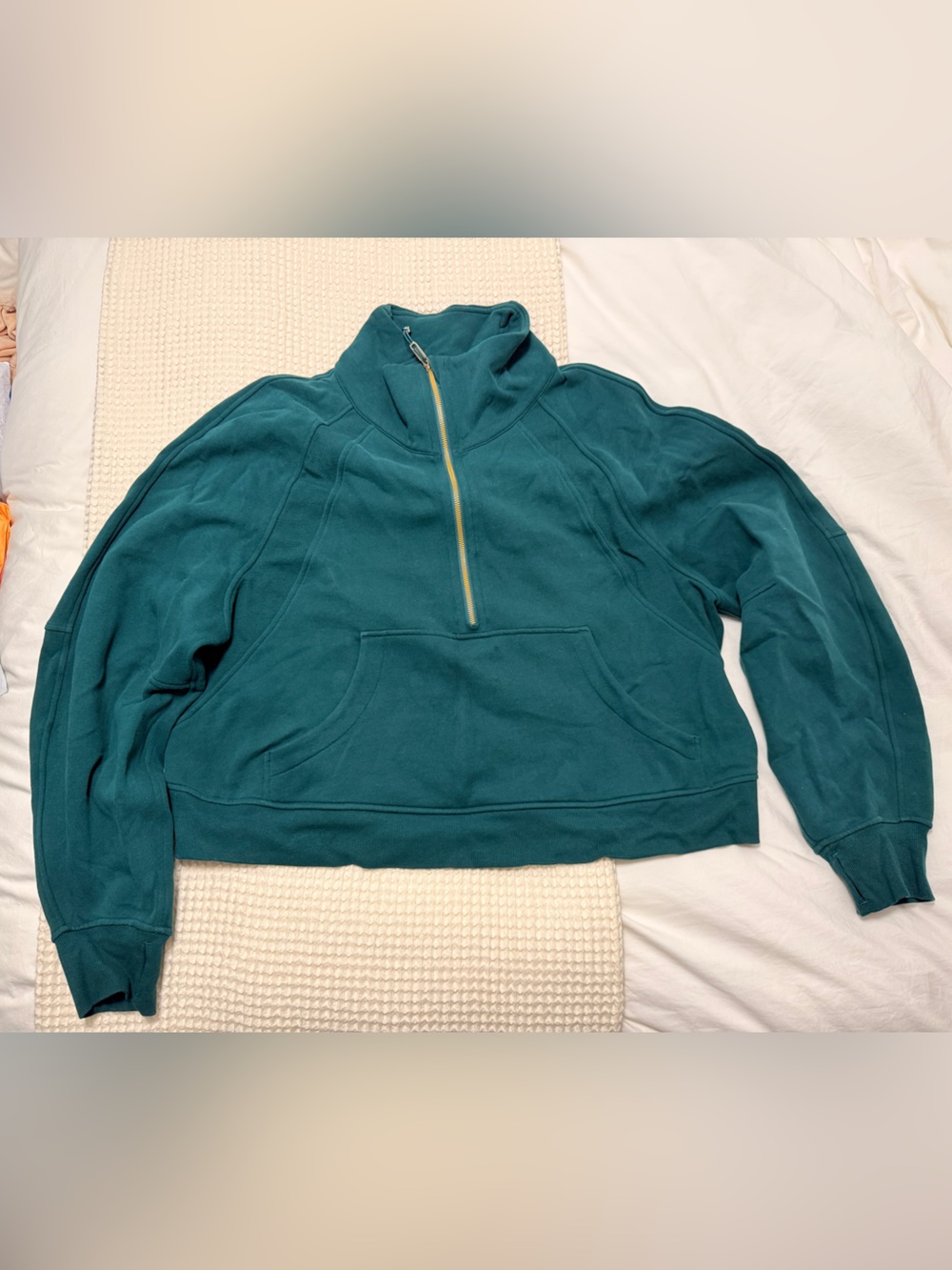 Lululemon Women's Deep Green Half-Zip Pullover Sweater